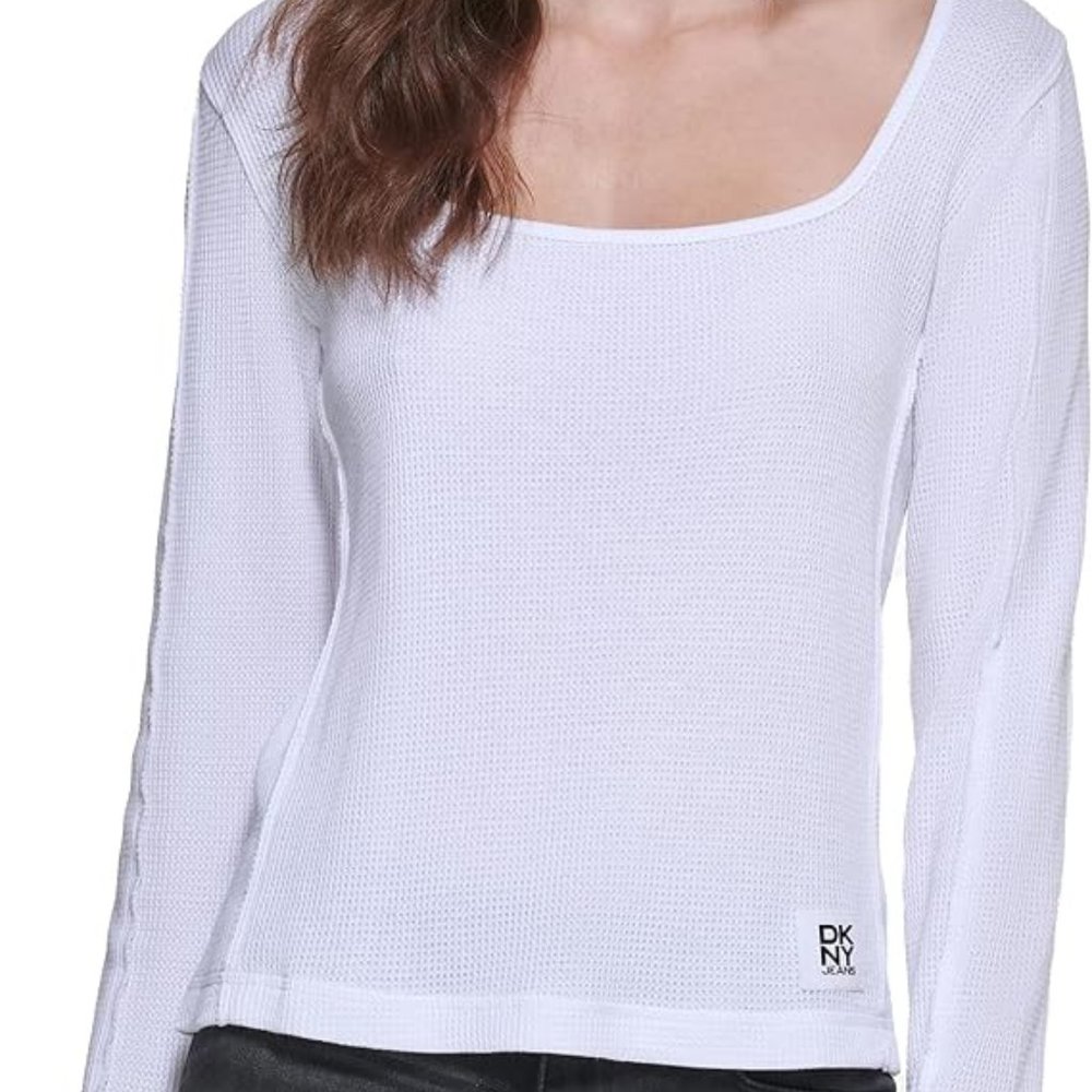 DKNY Women's Casual Essential Soft Everyday Jeans Knit Top